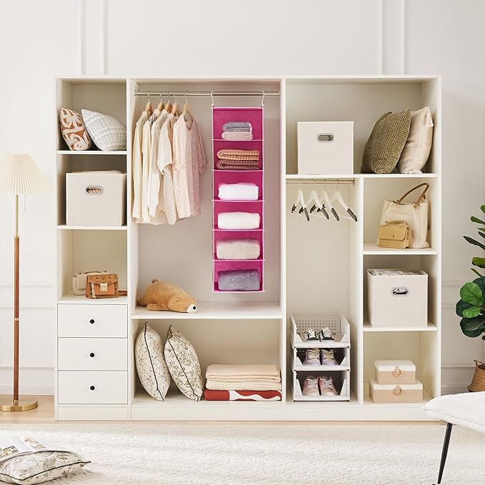 MAX Houser 6-Shelf Hanging Closet Organizer, Hanging Storage Shelves