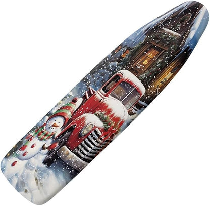 ZDCUSTOM 13"x52" Ironing Board Cover, Snowman Landscape Merry Christmas