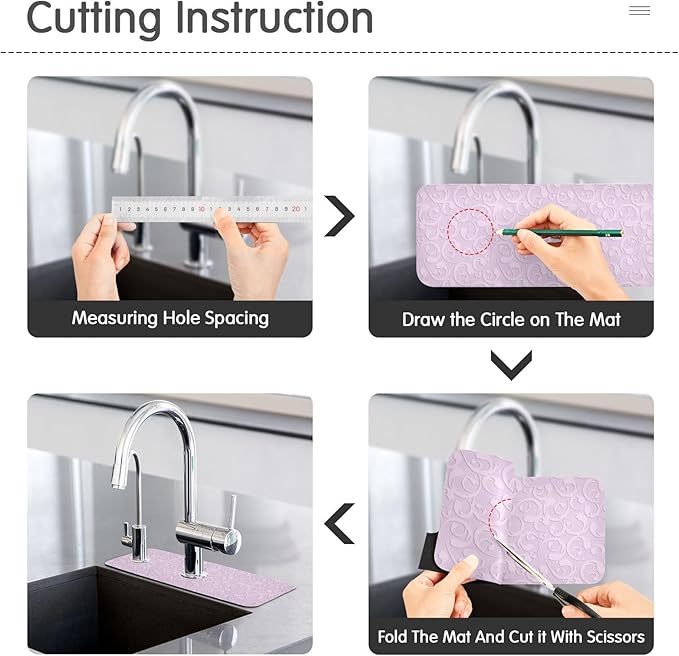 Kitchen Sink Splash Guard 2 PCS 14.7 Inch Sink Faucet Mat Splash Guard