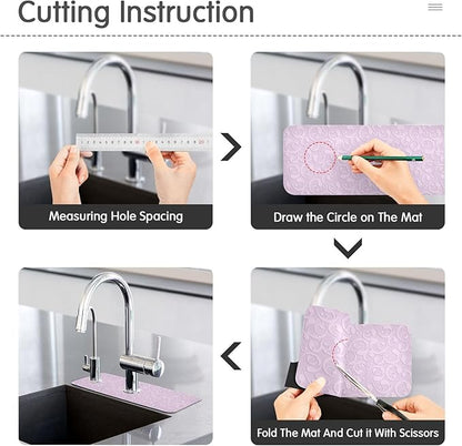 Kitchen Sink Splash Guard 1 PC 30 Inch Sink Faucet Mat Splash Guard