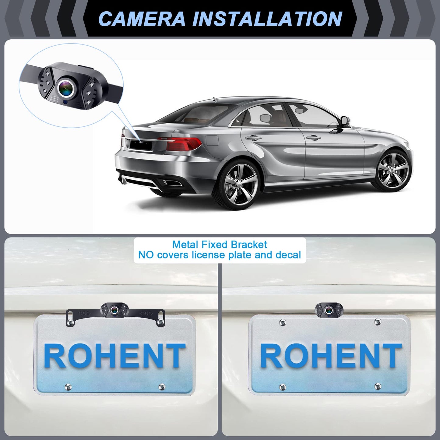 HD 1080P Backup Camera for Cars - Night Vision, 170° Wide Angle, Waterproof, Easy Installation, Clear Image for Trucks, SUVs, Vans, Sedans - Enhanced Parking Safety