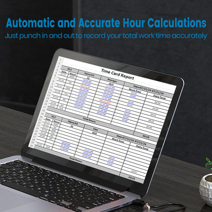 HapAttend Time Clocks for Employees Small Business Automatic Calculate Hours, 0 Monthly Fees Fingerprint Time Clock, H3 Standalone Biometric Clock in Machine for Employees with 5 RFID Cards (No WiFi)