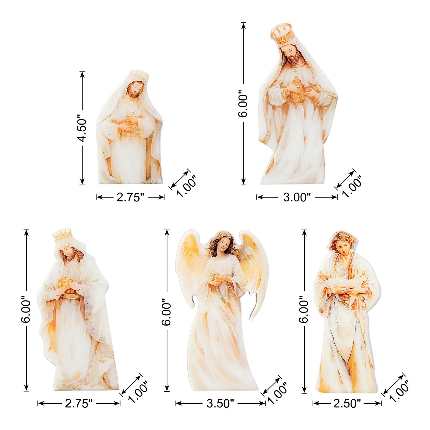 Glitzhome Nativity Scene Set Indoor 8.5",13 Pieces Wooden & Epoxy Resin Nativity Sets & Figures Tabletop Scenes, Nativity Figurines Set for Christmas Indoor Decor with Arch Christian Holy Family