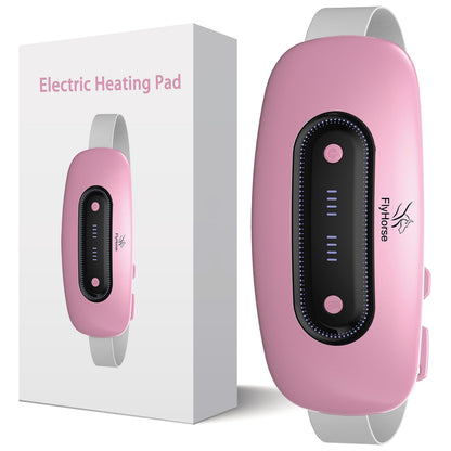 Electric Heating Pad, Portable Cordless Menstrual Heating Pad with 4 Heat Levels and 4 Massage Modes, Fast Large Heating Belly Wrap Belt for Cramps, Back Pain Relief Gifts for Women Girls Her(Black)