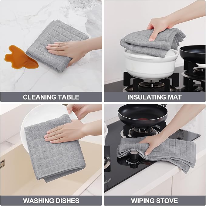 Homaxy Premium Cotton Kitchen Towels 16"x 28", Large Natural Ring Spun 390 GSM