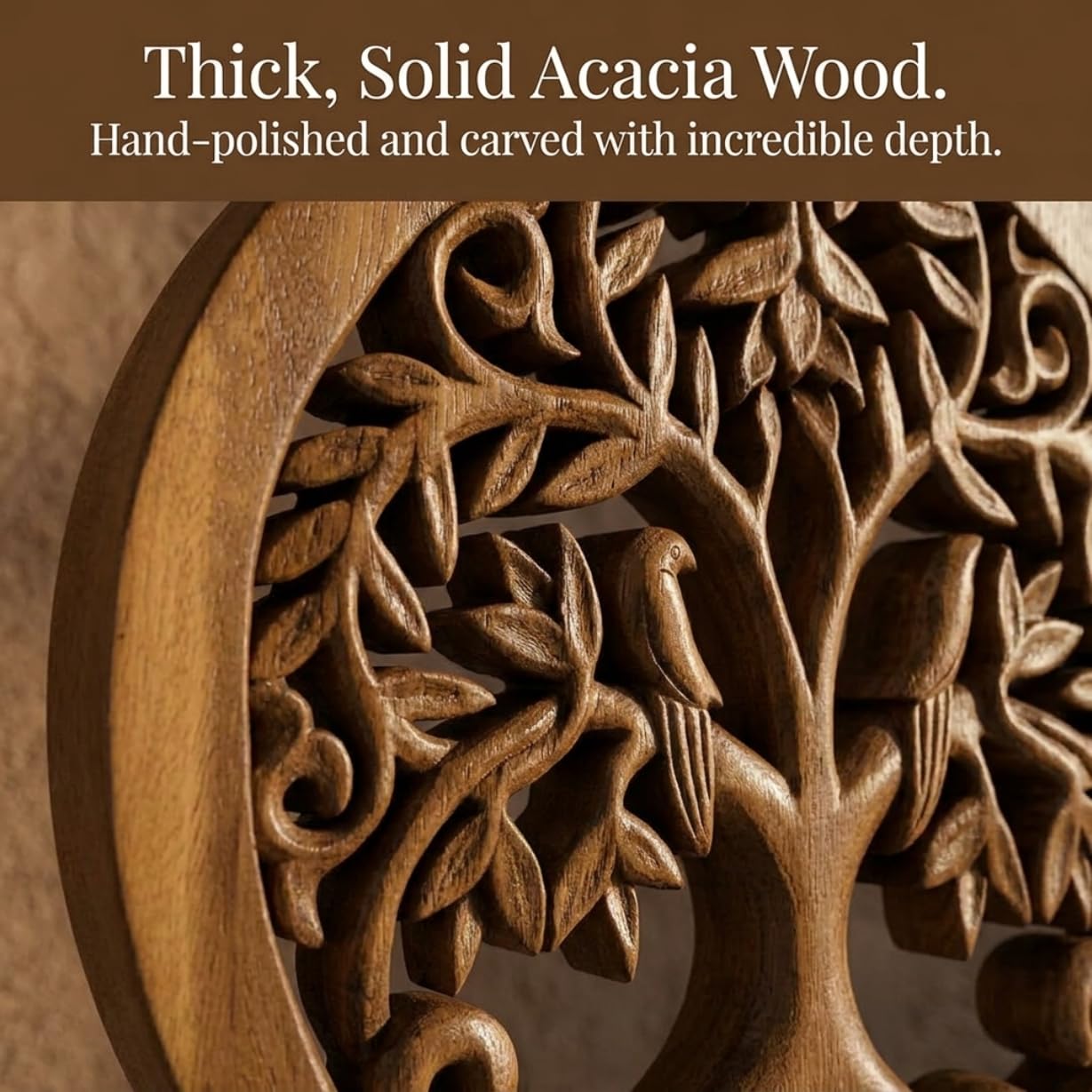 Decozen Solid Wood Tree Sculpture, Gift for Mom, Home Decor, Living Room, Boho, Coffee Table, Centerpiece Table Decorations, Mantle, Bathroom Shelf, Farmhouse, Christmas Decorations, Mothers Day Gifts