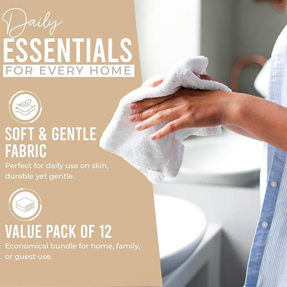 DAN RIVER 12 Pack Wash Cloths for Showering