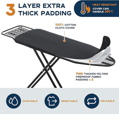 Ironing Board Full Size, RAINHOL 54"x13" Heavy Duty Compact Ironing Board