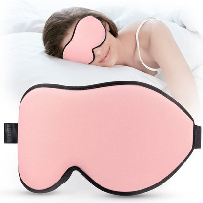 LitBear Sleep Mask for Side Sleeper Women Men, Eye Mask for Sleeping Light Blocking, 3D Contoured Cup Sleeping Mask, Soft Breathable Sleep Eye Mask with Adjustable Elastic Strap for Travel