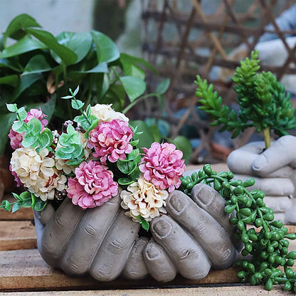 GRAINRAIN Silicone Hand Molds for Epoxy Resin, 3D Small Flower Pot Vase Resin Molds for Concrete Cement, Cute Epoxy Resin Mold for Resin Casting, DIY Craft, Home Decor