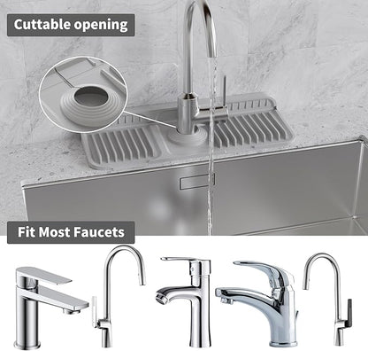 WAFT YEARN 14X5 Inch Silicone Durable Faucet Mat Kitchen Sink Splash Guard