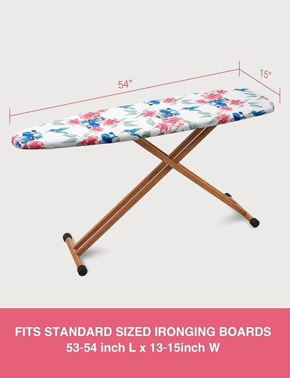 Ironing Board Cover and Pad 15"x54" Extra Thick Natural Cotton, Scorch and