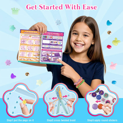 TingingYuli Friendship Bracelet Making Kit for Girls 8-12, DIY String Bracelet Maker with 3-Layer Storage Box, Arts and Crafts for Kids Ages 6-12, Easter Christmas Birthday Gift Set
