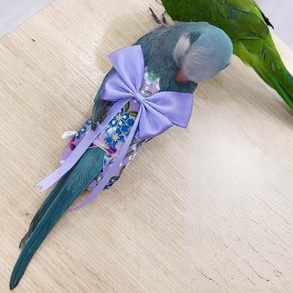 Bird Diaper Parrot Washable Diapers, Parrot Flight Suit, Reusable Nappies for Parakeet Cockatiel Mini Macaw Budgie Conure Lovebird (Black,Pigeon)