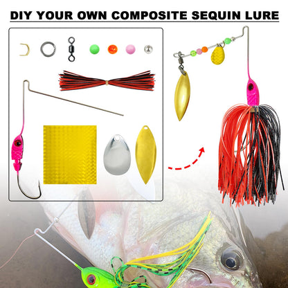 FREE FISHER 148Pcs Spinner Making Kit Spinner Blades, Spoon, Jig Head Spinner Shaft, Silicone Jig Skirts, Fishing Beads, Swivels, Clevis U-Shaped Links for Spinnerbaits DIY Making Kit for Bass Trout