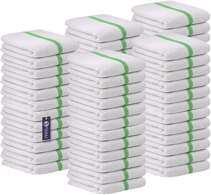 Bar Mop Green Stripe 10 lbs 16x19 Pack of 60, 100% Cotton Double Stitched Route