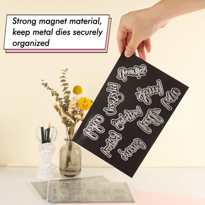 6 PCS 0.8mm Thick Double Sided Strong Magnetic Sheets Flexible Rubber Sheets for Metal Dies Storage and Organize Scrapbooking Tool Craft Supplies Rubber Magnetic Sheets Set