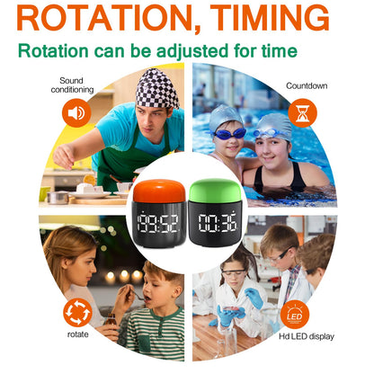 Large Display Digital Timer Stopwatch, Retro Manual Twist Table Count Down & Up Game Timer, Easy to use, Night Light Silent & Sound Timers for ADHD Study Work Kitchen Classroom Yoga Gym (Tangerine)