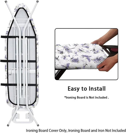 Purple Flowers Bird Ironing Board Cover and Pad Heat Insulation Covers Stain