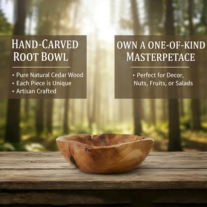 KIDYBELL Wooden bowl Creative Wood Bowl Root Carved Bowl Decorative Handmade Natural Wood Candy Serving Fruit Bowl(9"-10")