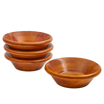 VieWood Wooden Salad Bowls, 8 Inch Set of 4 Wood Bowls for Serving Food, Salad, Dessert, Home Decor, Food Safe - Lightweight, Sturdy & Durable