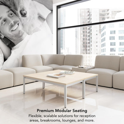 Bush Business Furniture Modular Corner Lounge Chair, Guest Seating for Lobby or Reception Area, Assemble Collection, Oat Fabric