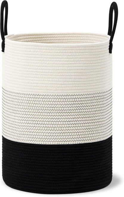 VIPOSCO Large Laundry Hamper, Tall Woven Rope Storage Basket