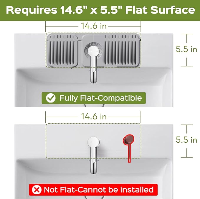15 Inch Silicone Faucet Mat for Kitchen Sink Splash Guard – 2025 Upgraded
