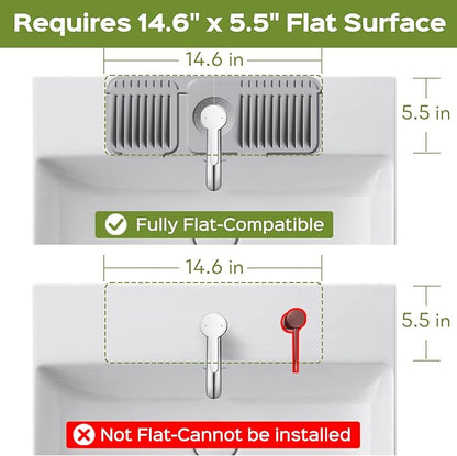 15 Inch Silicone Faucet Mat for Kitchen Sink Splash Guard – 2025 Upgraded