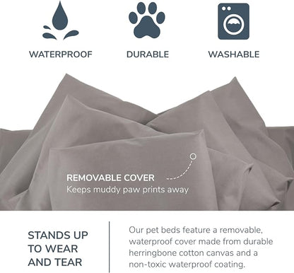 Naturepedic Organic X-Large Pet Bed - Super Plush Dog & Cat Beds - Ultra Supportive Dog Bed Mat - Ideal Pet Bed with No Polyurethane Foam - 41" x 27" x 4"