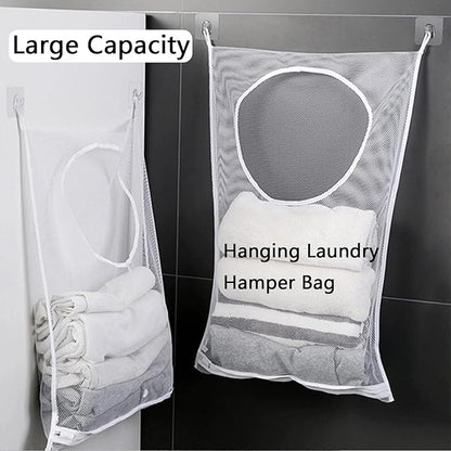 Hanging Laundry Hamper Bag, 2 Pack Over The Door Hanging Laundry Bag, 30 x 20