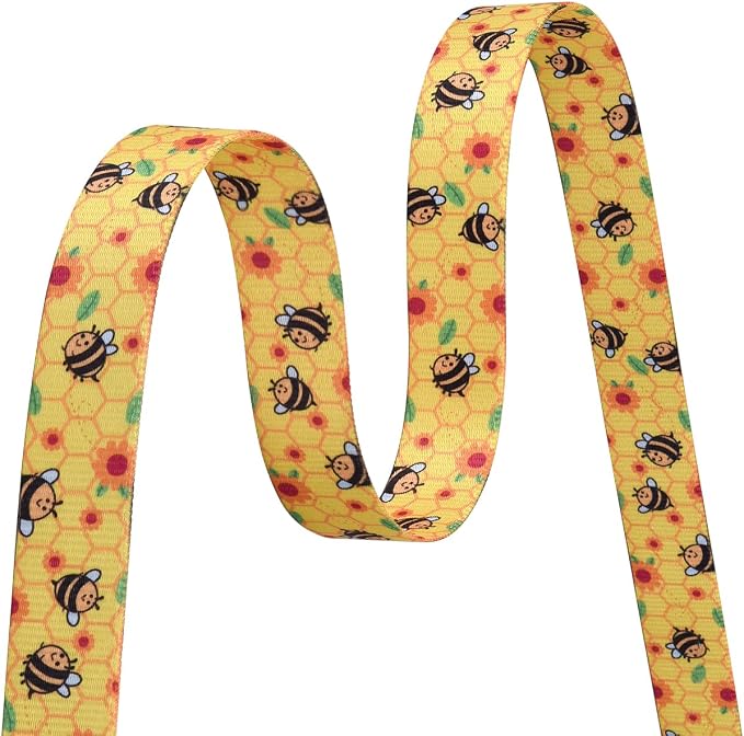 Mihqy Dog Collar and Leash Set with Bohemia Floral Tribal Geometric Patterns - Soft Ethnic Style Collar Adjustable for Small Medium Large Dogs(Bee Set,M)