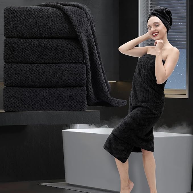Extra Large Bath Towel Set of 4, Oversized Bath Sheet Super Soft Highly