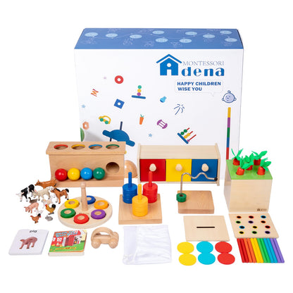 Adena Montessori 10 in 1 Wooden Play Kit 13-15 Months