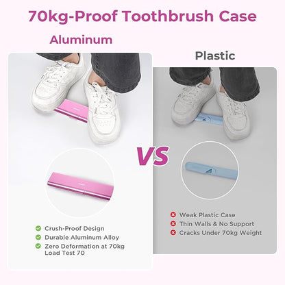 Wider Aluminum Toothbrush Travel Case, Portable Travel Toothbrush Holder