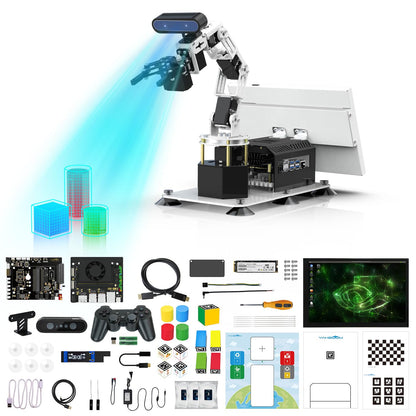 Yahboom Jetson Orin NX 8GB Super 117Tops Robotic Arm 3D Depth Camera Visual Voice Interaction AI Python Program ROS Robot with Display (with OrinNX 8GB Super)