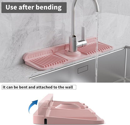 WAFT YEARN 17X5 Inch Silicone Durable Faucet Mat Kitchen Sink Splash Guard