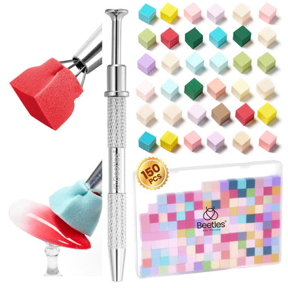 Beetles Nail Art Brushes 8pcs – Crystal Nail Art Tools 5pcs Double-headed Nails Dotting Tool, 3pcs Striping Liner Brushes for Nails with Pearls Bowknot Stickers, DIY Home Salon Manicure Design Tools