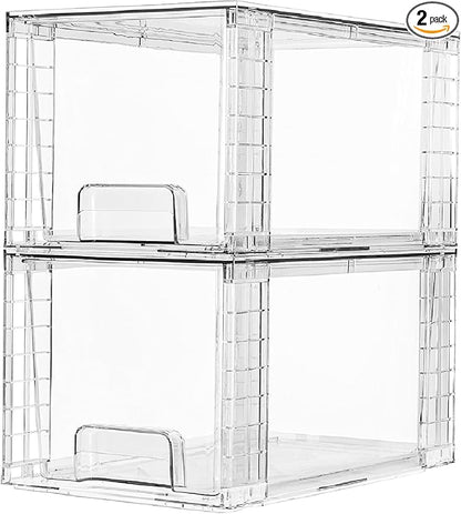 Vtopmart 2 Pack Large Stackable Storage Drawers, Easily Assemble