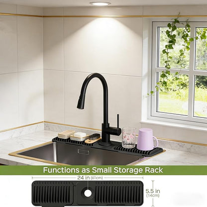 Silicone Faucet Mat for Kitchen Sink, Kitchen Sink Splash Guard Behind Faucet