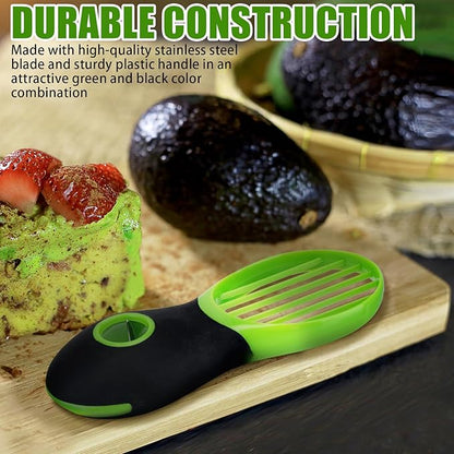 Good Grips 3-in-1 Avocado Slicer, Stainless Steel Blade, Manual Kitchen Tool, Dishwasher Safe Green