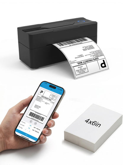 Forc Bluetooth Thermal Shipping Label Printer, 4x6 Wireless Thermal Label Printer for Small Business, Compatible with Android, iPhone, Windows & Mac, Widely Used for Amazon, Etsy, USPS & More