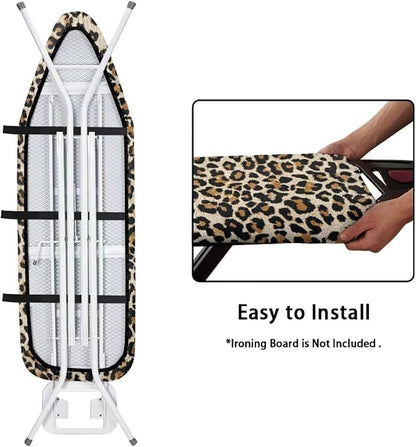 Light Brown Leopard Ironing Board Cover and Pad Heat Reflective Pad Protector