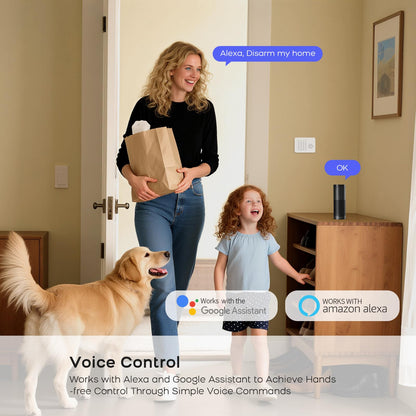 PGST Home Security System,DIY Wireless Home Alarm System for Home Security with Door Motion Sensors,Smart Keypad,Remote,No Subscription Fee (8 Contact Sensor + 2 Motion Sensor + 1 PTZ Camera)