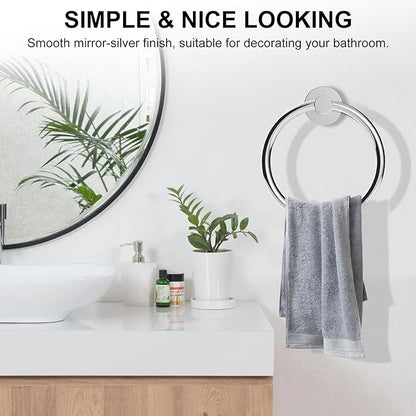 SetSail Towel Holder for Bathroom Wall 2 Packs Towel Ring Stainless Steel Heavy