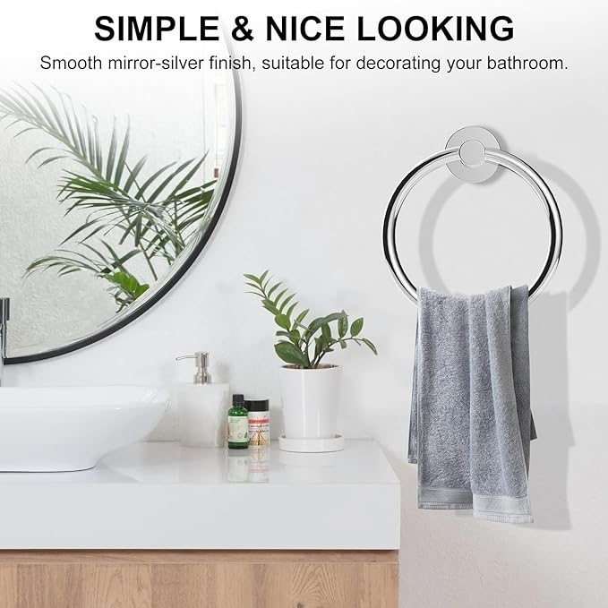 SetSail Towel Holder for Bathroom Wall Stainless Steel Hand Towel Ring Heavy