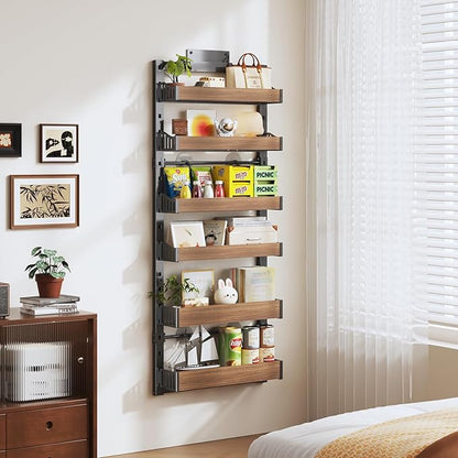 6-Tier Over The Door Pantry Organizer, Heavy-Duty Metal Wall Mount or Hanging
