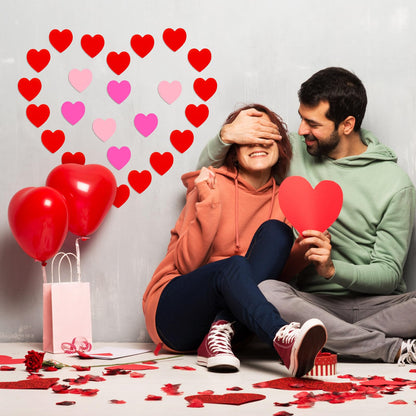 Chivertion 3 Roll 1500 Pcs Valentine's Day Stickers 1'' Heart Shaped Sticker Valentine's Day Love Decorations for Envelope Wedding Anniversaries(Red, Pink, Light Pink)