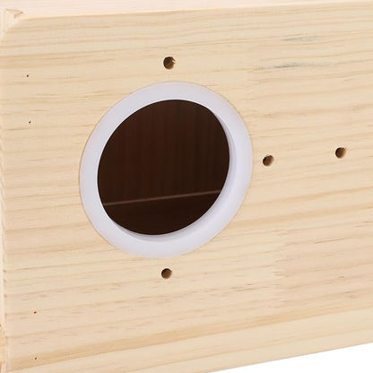 Buachois Bird Nest Box, Parrot Breeding House, Wooden Acrylic Parrots Nesting Box Spacious Insulated Bird Mating Boxes for Lovebirds Cockatiel Conure Cockatoo Budgie