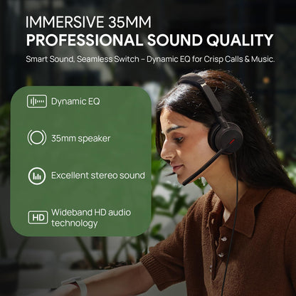 Yealink UH44 UC USB Headset -2 Noise Cancelling Mic, Comfort Ear Cushions, Stereo Sound for PC/Laptop with Inline Controls,Home,Office,USB-C/A & Busylight